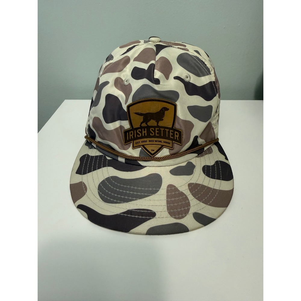 Irish Setter Red Wing Shoes Duck Camo Snapback Hat PG Hat Company Rope Cap Tan